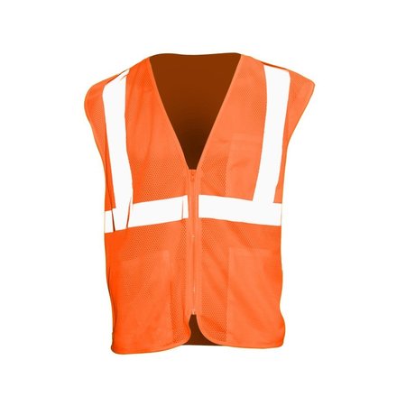 Magid Orange ANSI 107 Class 2 Polyester HighVisibility Vest, 2X3X SVM1-O-2X3X